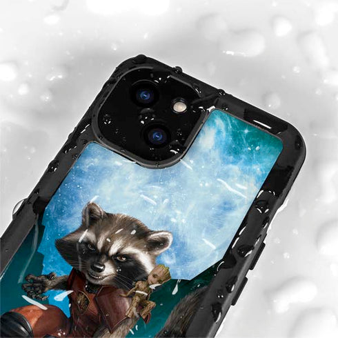 Marvel Rocket and Baby Groot Cosmic Bond iPhone 15 Waterproof Case
